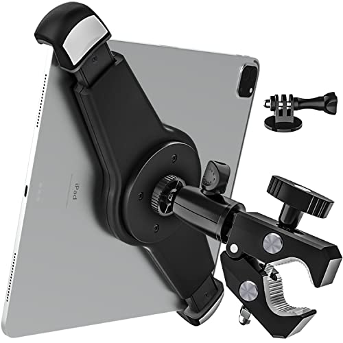 woleyi Große Tablet-Halterung mit 6,35 mm Gewinde für Spin Bike, Laufband, Mikrofonständer, Stativadapter, Heimtrainer, Lenker, für iPad Pro 12,9 cm Air & 9,5-14,5 Zoll Tablet, GoPro, Kamera von woleyi
