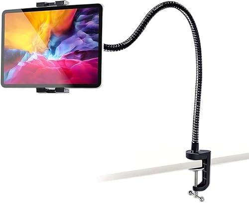 woleyi Schwanenhals Tablet Halterung 12.9 Zoll, Verstellbarer Tablet Ständer im Tisch Bett, Flexible Lang Arm Tablethalterungen für iPad Pro 9.7, 10.5, 12.9 Air Mini, Galaxy, iPhone, Switch, 4-13" von woleyi