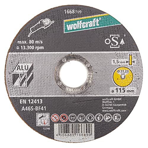 wolfcraft 1668999 Trennscheibe für Aluminium Ø 115mm, extra dünn von wolfcraft