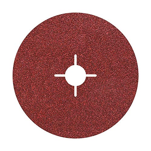 wolfcraft 5 Fiberschleifscheiben 125mm I 2469000 I Körnung 100 I zur Metallbearbeitung mit dem Winkelschleifer I Kunstharzgebunden I gemäß Norm EN 13743 von wolfcraft