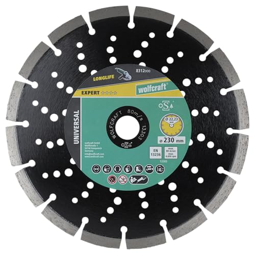wolfcraft Diamant-Trennscheibe PRO LASER UNIVERSAL I 8312000 I Universell einsetzbar – ideal für armierten Beton I Ø 230mm I 10mm wolfcraft Diamant-Trennscheibe PRO LASER UNIVERSAL I 8312000 I Universell einsetzbar – ideal für armierten Beton I Ø 230mm I 10mm von wolfcraft