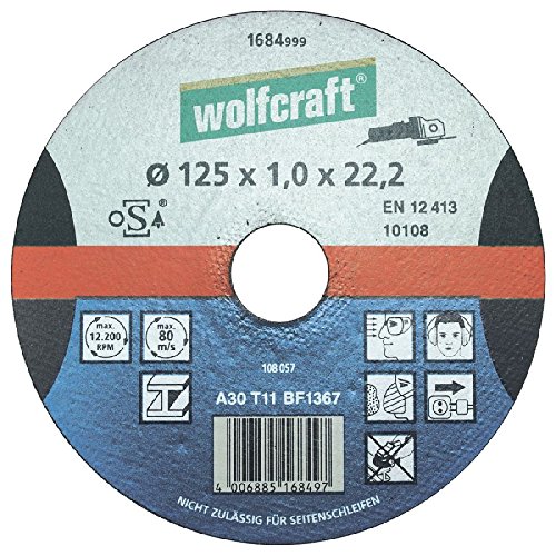 wolfcraft Trennscheibe für Metall Ø 125 mm I 1684999 I extra dünn I für hohe Schnittgeschwindigkeit und gratarme Schnitte mit dem Winkelschleifer wolfcraft Trennscheibe für Metall Ø 125 mm I 1684999 I extra dünn I für hohe Schnittgeschwindigkeit und gratarme Schnitte mit dem Winkelschleifer von wolfcraft