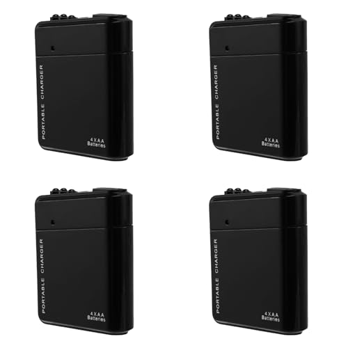 worien 4Stück Schwarze 4X AA Batterie Tragbar Notstrom Aufladeeinheit USB Fuer Handy von worien