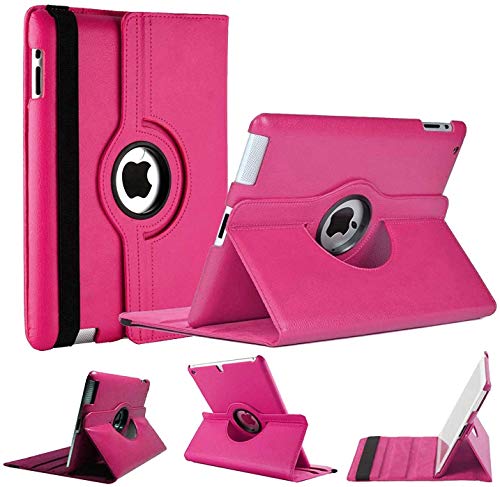 World Biz Schutzhülle für iPad, stoßfest, PU-Leder, 360 ° drehbar, mit Standfunktion, Pink von world biz