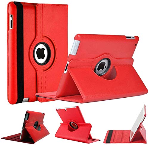World Biz Schutzhülle für iPad, stoßfest, PU-Leder, 360 ° drehbar, mit Standfunktion, für iPad Air 10,2–27,7 cm (4–10,7 Zoll), Rot von world biz