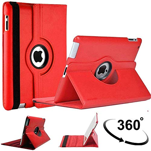 World Biz Schutzhülle für iPad (Brieftaschenformat, stoßfestes PU-Leder, 360° drehbar, Rundumschutz mit klappbarer Standfunktion) (iPad Pro 12,9 Zoll (2015–2017), Rot) von world biz