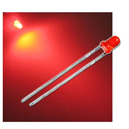 world-trading-net - 10 LEDs 3mm diffus rot Typ WTN-3-2400r, Leuchtdiode, bedrahtet, Diode Leuchtend, als Bauteil von world-trading-net