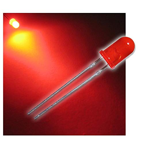 world-trading-net 10 LEDs 5mm diffus rot Typ WTN-5-3200r Rouge, Leuchtdiode, bedrahtet, Diode Leuchtend, als Bauteil von world-trading-net