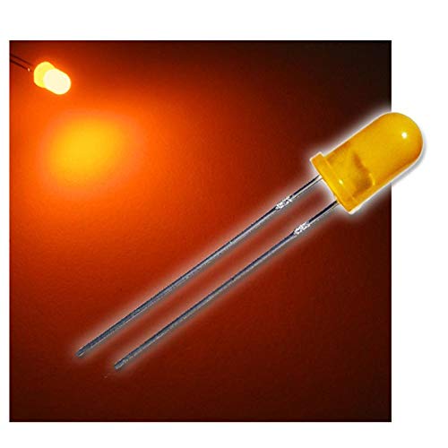 world-trading-net 100 LEDs 5mm diffus orange/Amber Typ WTN-5-1800o, Leuchtdiode, bedrahtet, Diode Leuchtend, als Bauteil von world-trading-net