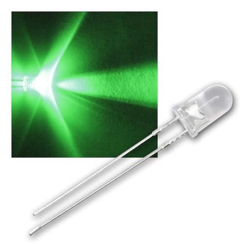 world-trading-net - 100 LEDs 5mm wasserklar grün Typ WTN-5-13000gr, Leuchtdiode, bedrahtet, Diode Leuchtend, als Bauteil von world-trading-net