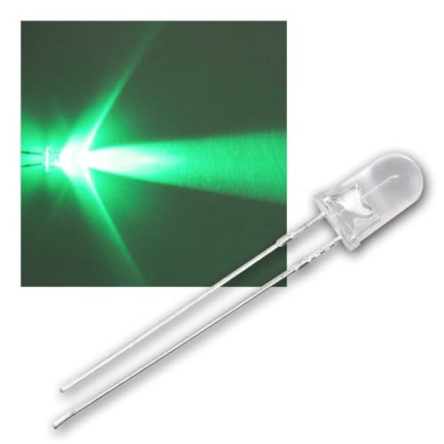 world-trading-net - 25 LEDs wasserklar 5mm grün Typ WTN-5-8000gr, Leuchtdiode, bedrahtet, Diode Leuchtend, als Bauteil von world-trading-net