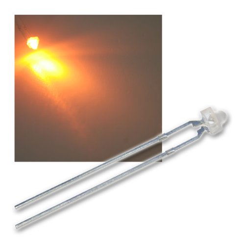 world-trading-net - 25x LED 1,8mm diffus gelb (weiße Linse) Set, Leuchtdiode, bedrahtet, Diode Leuchtend, als Bauteil von world-trading-net