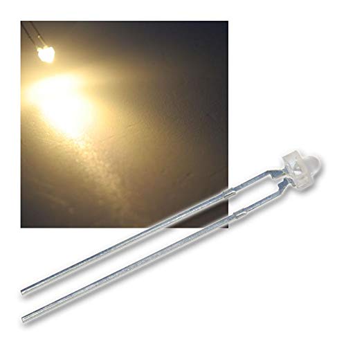 world-trading-net - 25x LED 1,8mm diffus warmweiß (weiße Linse) Set, Leuchtdiode, bedrahtet, Diode Leuchtend, als Bauteil von world-trading-net