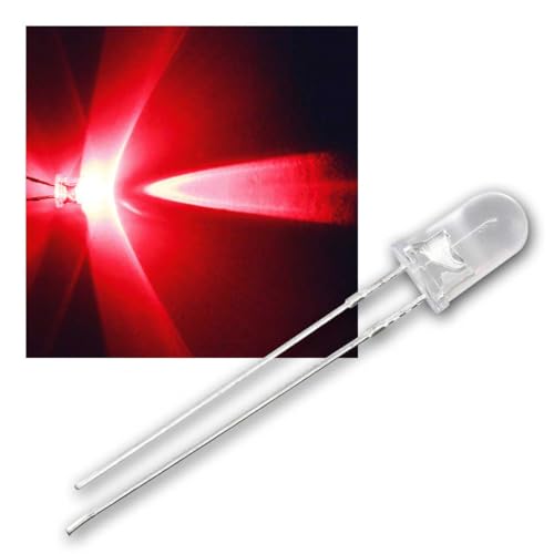 world-trading-net - 50 LEDs 5mm wasserklar rot Typ WTN-5-12000r, Leuchtdiode, bedrahtet, Diode Leuchtend, als Bauteil von world-trading-net