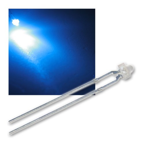 world-trading-net - 50x LED 1,8mm diffus blau (weiße Linse) Set, Leuchtdiode, bedrahtet, Diode Leuchtend, als Bauteil von world-trading-net