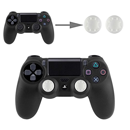 Controller Aufsätze Thumbsticks Analog Stick Kappen Silikon Schutzkappen Control Sticks für DualShock Gamepad Sony Playstation PS4 Pro, PS4, PS3, PS2, Xbox One X, Xbox 360, Nintendo Switch in Weiß von wortek