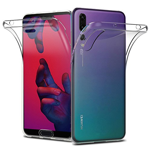 Huawei P20 Pro Hülle Komplett Schutz Handyhülle Hinten und Vorne 360° Rundumschutz TPU Silikon Case Transparent beidseitige Full Body Schutzhülle Smartphone Handy Tasche Etui Bumper von wortek