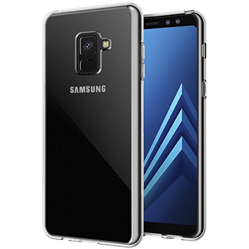 Samsung Galaxy A8 (2018) Hülle Silikon Transparent Schutzhülle Kratzfest Liquid Crystal Clear Ultra Dünn mit Kamera-Schutz TPU Soft Case stoßfester Bumper, wortek PREMIUM Handyhülle für Galaxy A8 2018 von wortek