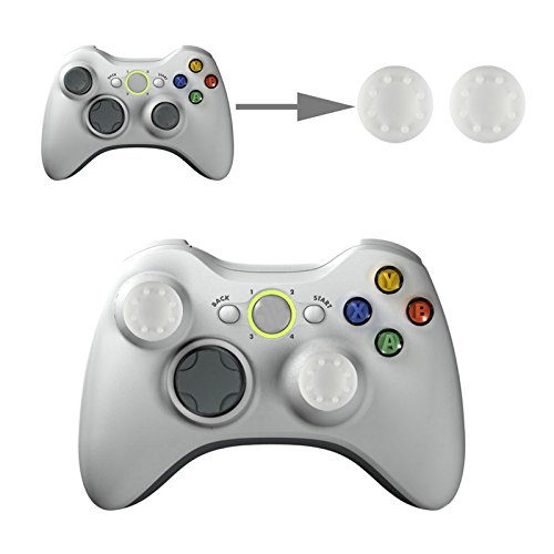 wortek Controller Aufsätze Thumb Grip Control Analog Stick Set Kappe Silikon PS2, PS3, PS4, Xbox, Xbox 360, Xbox One Weiß von wortek