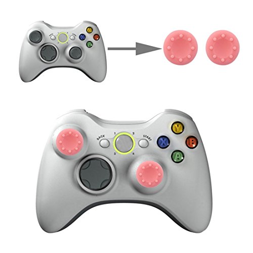 wortek Controller Aufsätze Thumb Grip Control Stick Set Kappe Silikon PS2, PS3, PS4, PS5, Xbox, Xbox 360, Xbox One, Xbox Series X, Nintendo Switch Rosa von wortek