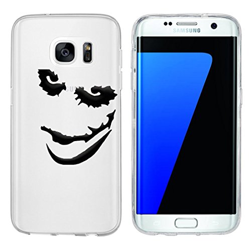 wortek Designer TPU Silikon - Case Schutzhülle Transparent mit Logo Motiv für Samsung Galaxy S7 Edge (Joker) von wortek