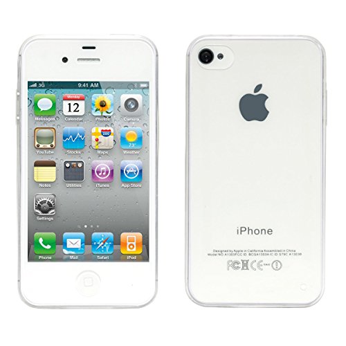 wortek Designer TPU Silikon - Case kopmatibel mit Apple iPhone 4 / iPhone 4S Schutz Hülle Transparent von wortek