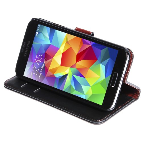 wortek Flip Case im Bookstyle Samsung Galaxy S5 G900 mit Standfunktion und Fach für Karten Schwarz wortek Flip Case im Bookstyle Samsung Galaxy S5 G900 mit Standfunktion und Fach für Karten Schwarz von wortek