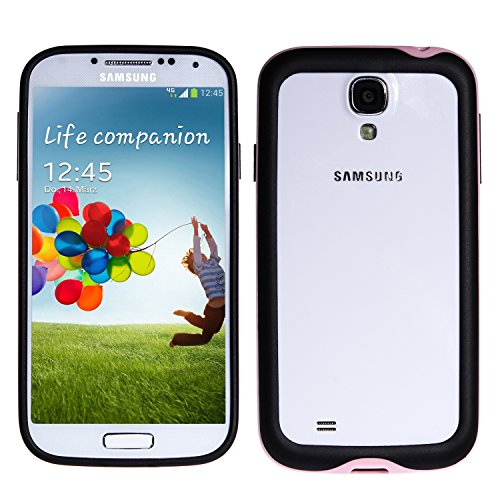 wortek High End Silikon & TPU Bumper für Samsung Galaxy S4 i9500 in Rosa Schwarz von wortek