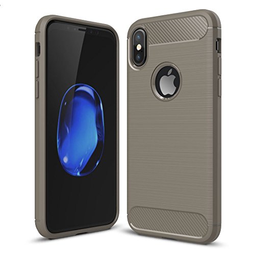 wortek Hülle für iPhone XS/iPhone X Brushed Carbondesign TPU Silikon Handyhülle Grau wortek Hülle für iPhone XS/iPhone X Brushed Carbondesign TPU Silikon Handyhülle Grau von wortek