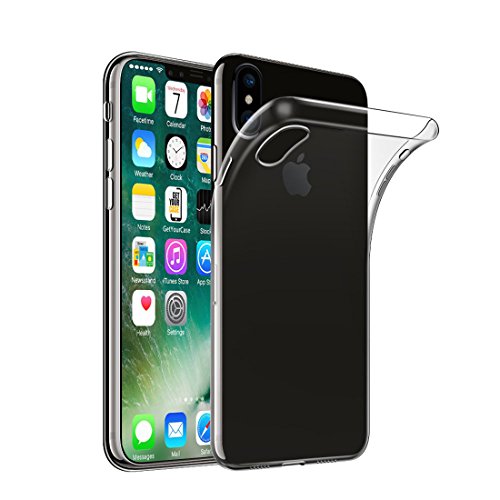 wortek Hülle für iPhone XS/iPhone X TPU Silikon Case Transparent Handyhülle Cover Ultra klar von wortek