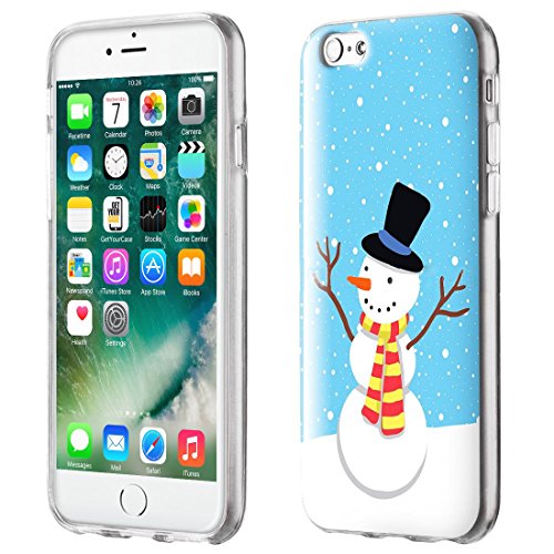 wortek Hülle iPhone 7 Schutzhülle TPU Silikon [X-Mas Design], Case Ultra-Clear Schneemann (4,7 Zoll) von wortek