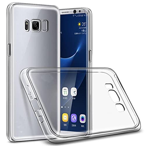 wortek Hülle kompatibel mit Samsung Galaxy S8+ Plus TPU Ultra Slim Schutzhülle Silikon, Crystal Clear transparent [Kameraschutz] von wortek