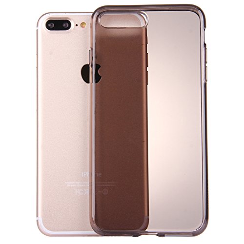 wortek Hülle kompatibel mit iPhone 8 Plus / 7 Plus Silikon Transparent Handyhülle Kamera-Schutz TPU Soft Case stoßfester Bumper Cover Ultra Dünn Weiche Schutzhülle Tasche Schale Schwarz von wortek