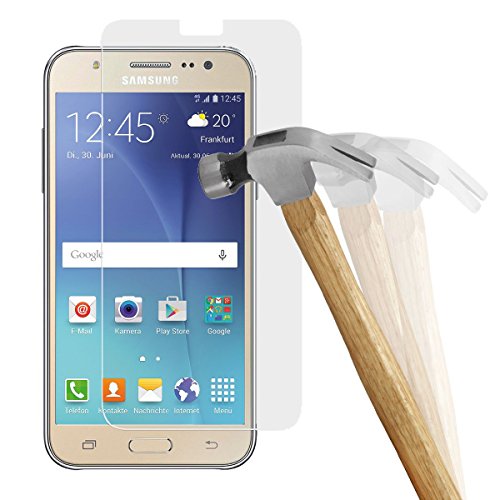 wortek Premium 9H Hartglas / Schutzglas für Samsung Galaxy J5 (Modell 2015) / Displayschutzglas / Tempered Glass / Schutz Glas Display Schutz Folie / Schutzglas / Echt Glas / Verbundglas / Glasfolie Sicherheitsglas für Samsung J5 von wortek