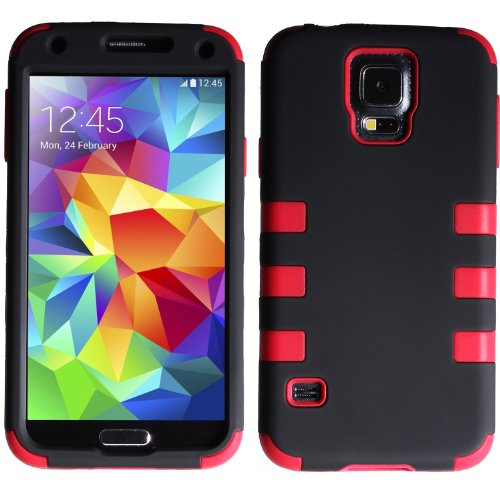 wortek Schutzhülle, kompatibel mit Samsung Galaxy S5 G900, 3 Part Outdoor Hardcase Silikon dreiteilig Schwarz Rot wortek Schutzhülle, kompatibel mit Samsung Galaxy S5 G900, 3 Part Outdoor Hardcase Silikon dreiteilig Schwarz Rot von wortek