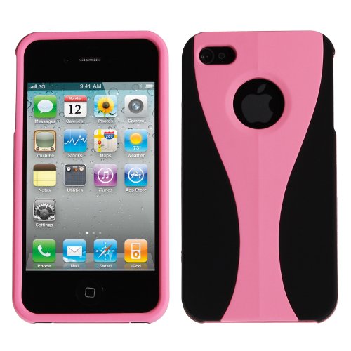 wortek Schutzhülle dreiteilig Apple iPhone 4 / 4S Hülle Hardcase 3 Part Schwarz Rosa von wortek
