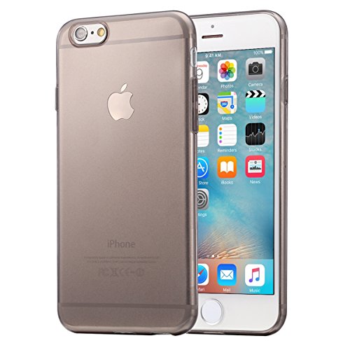 wortek Schutzhülle kompatibel mit iPhone 6 Plus / 6S Plus Schwarz TPU Case Liquid Crystal Ultra Slim Cover Schlank Bumper [Camera-Protection] von wortek