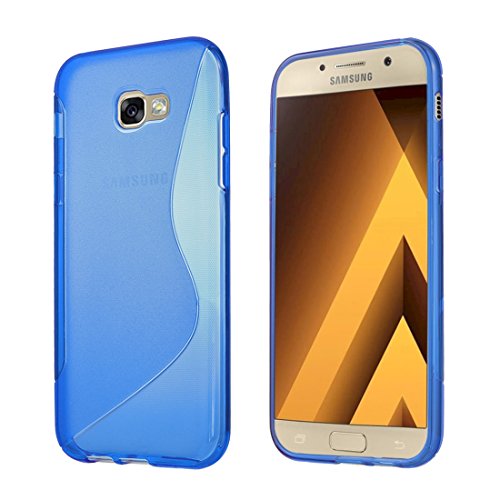 wortek TPU Hülle Samsung Galaxy A7 (2017) Case S-Line Schutzhülle Blau von wortek