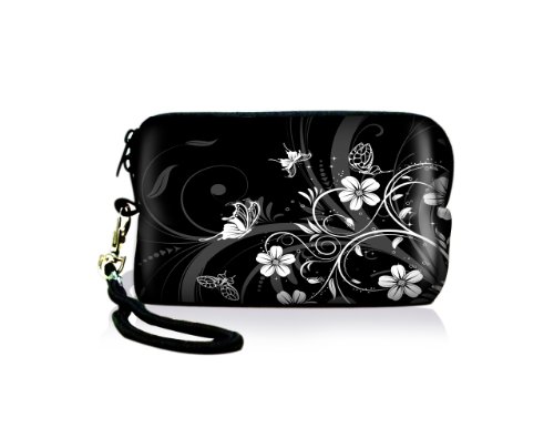 wortek Universal Designer Kameratasche aus Neopren für Kompaktkameras - Blumen Ranke Schwarz Weiß 2 wortek Universal Designer Kameratasche aus Neopren für Kompaktkameras - Blumen Ranke Schwarz Weiß 2 von wortek