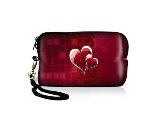 wortek Universal Designer Kameratasche aus Neopren für Kompaktkameras - Herzen Rot wortek Universal Designer Kameratasche aus Neopren für Kompaktkameras - Herzen Rot von wortek
