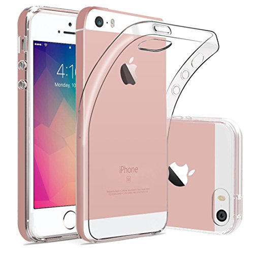 wortek iPhone 5 iPhone 5S iPhone SE Hülle Liquid Crystal Silikon Crystal Clear Transparent Ultra Dünn Schlank Bumper Handyhülle Premium Kratzfest TPU Durchsichtige Schutzhülle für iPhone 5/5S/SE Case von wortek