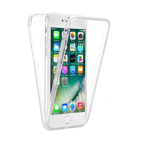 wortek iPhone 8/7 Hülle Komplett Schutz Handyhülle vorne und hinten TPU Silikon Case Transparent von wortek