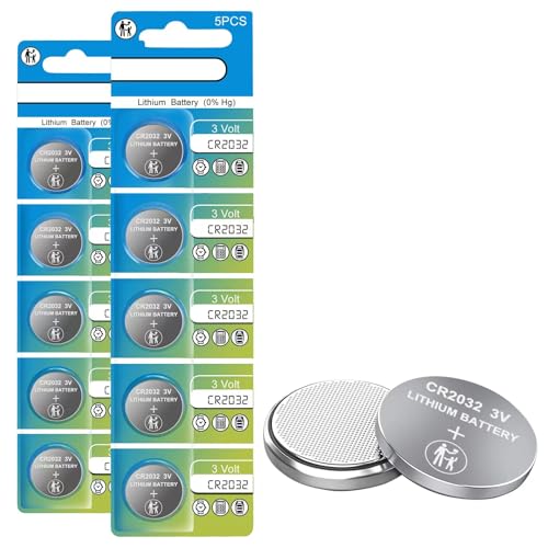 CR2032 3V Lithium-Batterie (10 Stück) - Münz- und Knopfzelle für Apple AirTag/Auto-Fernbedienung/Schlüsselanhänger/Glukosemonitor/Kerzen/Uhren/Waagen/Türklingel/Intelligente Sensoren von wowpower