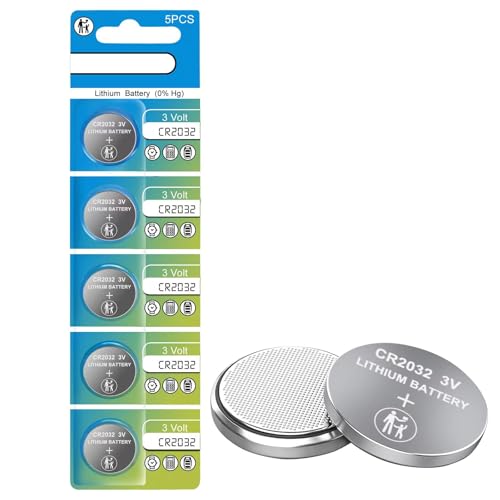 CR2032 3V Lithium-Batterie (5 Stück) - Münz- und Knopfzelle für Apple AirTag/Auto-Fernbedienung/Schlüsselanhänger/Glukosemonitor/Kerzen/Uhren/Waagen/Türklingel/Intelligente Sensoren von wowpower