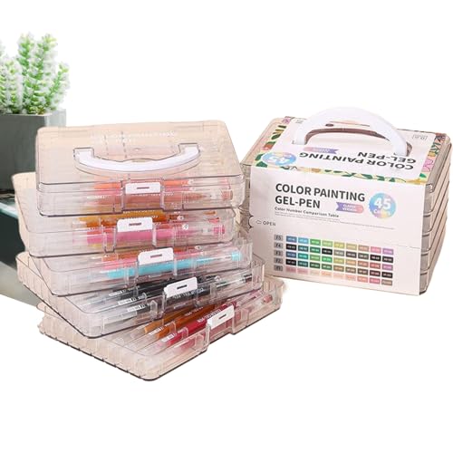 wqibq Gelstifte -Scrapbooks -Marker mit Speicherbox | Farbig glattes Schreiben großer Kapazitätstintenstift zum Zeichnen, Kritzeln, Handwerk, Journaling Art von wqibq