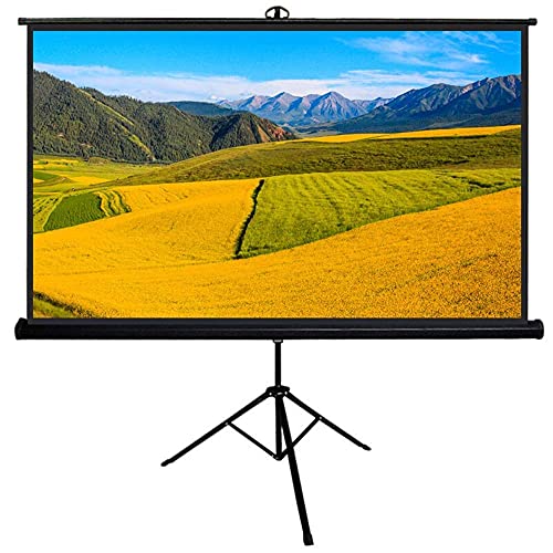 Projektor-Leinwand Tragbarer mobiler Projektor-Leinwand mit Ständer 4:3 HD Anti-Falten Outdoor/Indoor Filme Bildschirm Tragbare Projektor-Leinwand (Farbe: Schwarz, Größe: 84 Zoll) (Schwarz 72 Zoll) von wsdhswhdhsdsds