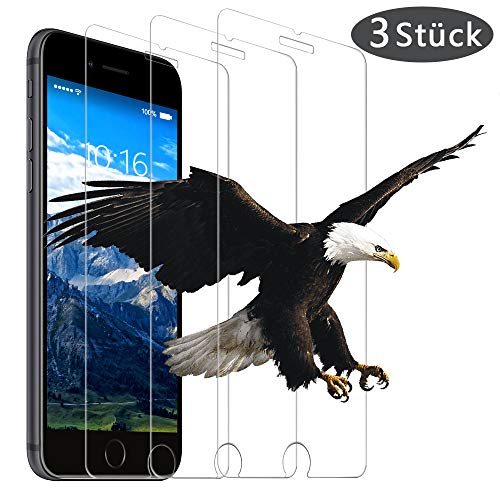 wsky Panzerglasfolie Schutzfolie kompatibel mit iPhone 8 / iPhone 7, 9H Härte Panzerglas, Anti-Bläschen HD Displayschutzfolie für iPhone 7/8 [3 Stück] von wsky