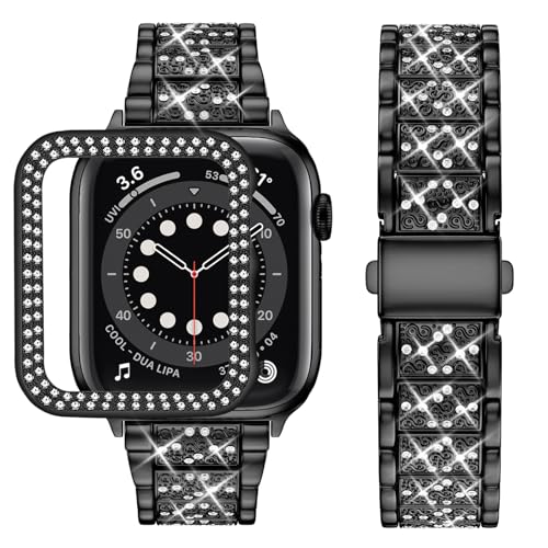 wutwuk Kompatibel mit Apple Watch Armband 38mm mit Glitzer Apple Watch 3 Armband 38mm Gehäuse Strass Armband für iWatch Series 1 2 3 Schwarz wutwuk Kompatibel mit Apple Watch Armband 38mm mit Glitzer Apple Watch 3 Armband 38mm Gehäuse Strass Armband für iWatch Series 1 2 3 Schwarz von wutwuk