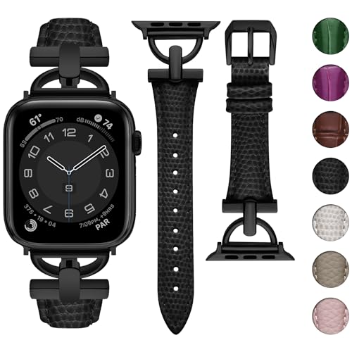 wutwuk Lederarmband Kompatibel mit Apple Watch Armband 42mm 41mm 40mm 38mm Damen Leder mit Eidechsenmuster Armband für Apple Watch SE10/9/8/7/6/5/4/3/2/1 Frauen Schwarz wutwuk Lederarmband Kompatibel mit Apple Watch Armband 42mm 41mm 40mm 38mm Damen Leder mit Eidechsenmuster Armband für Apple Watch SE10/9/8/7/6/5/4/3/2/1 Frauen Schwarz von wutwuk