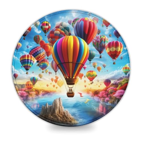 Bunte Heißluftballons kleines rundes Mauspad 20 x 20 cm Computer Mauspad für Laptop Computer PC Büro süßes Design Schreibtischzubehör Bunte Heißluftballons kleines rundes Mauspad 20 x 20 cm Computer Mauspad für Laptop Computer PC Büro süßes Design Schreibtischzubehör von wuzihanptpt